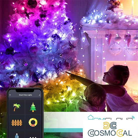 Stringa di 200 Luci decorative Smart a Led RGB-IC Wi-Fi+Bluetoot