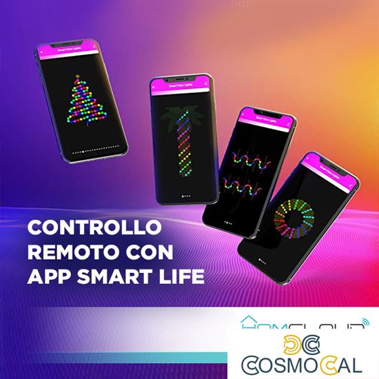 Stringa di Luci decorative a Led Smart OUTDOOR RGB-IC Wi-Fi+Blue