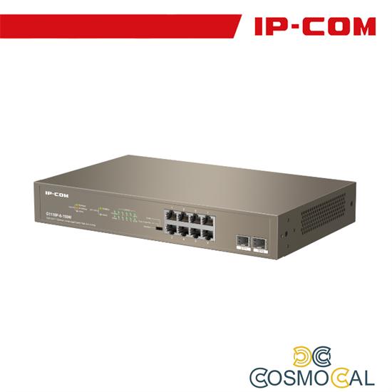 IP-COM Switch Unmanaged 8GE + 2SFP 8 porte PoE 150W - G1110P-8-1