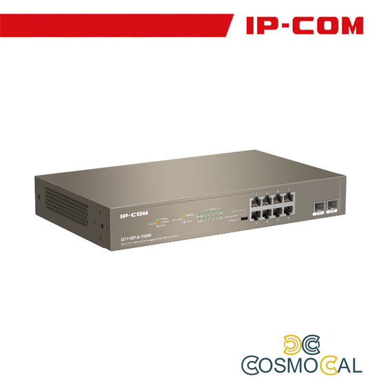 IP-COM Switch Unmanaged 8GE + 2SFP 8 porte PoE 150W - G1110P-8-1