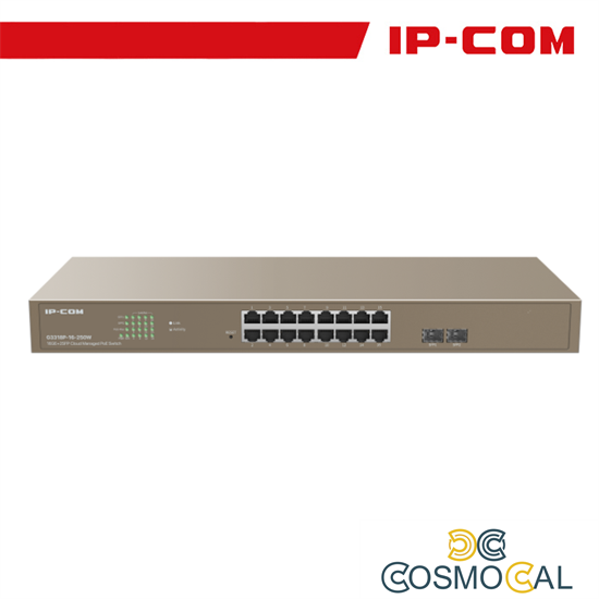 IP-COM Switch PoE Rack Cloud Managed L2 16 Port GE + 2SFP - G331