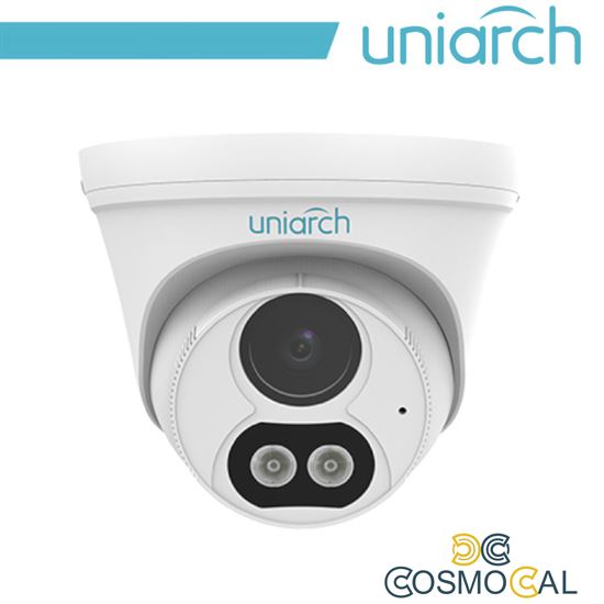 3MP Uniarch Turret IPCamera,Ottica fissa 2.8mm, Dual Light