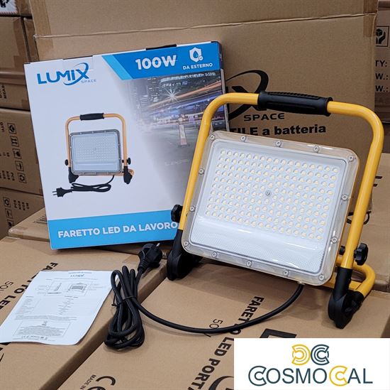 Faretto LED da lavoro 100W - 10.000lm IP65 - cavo 2m