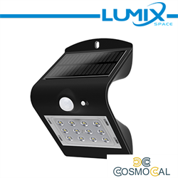 Lampada da parete LED solare senza fili con Sensori 220lm NERO