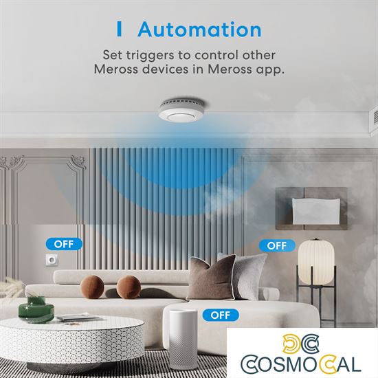 Meross KIT Rilevatore Fumo Smart RF + Hub Wi-Fi [EN 14604] - App