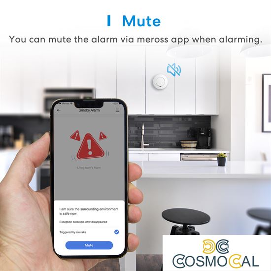 Meross KIT Rilevatore Fumo Smart RF + Hub Wi-Fi [EN 14604] - App