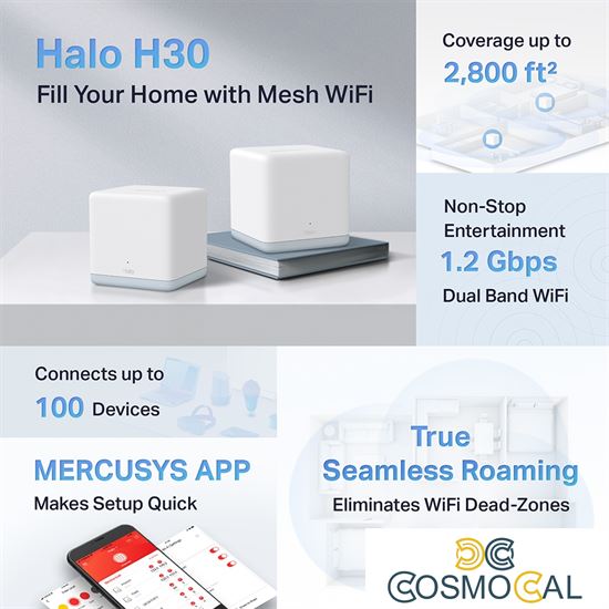 Sistema Mesh Wi-Fi AC1200 2 pack Mercusys