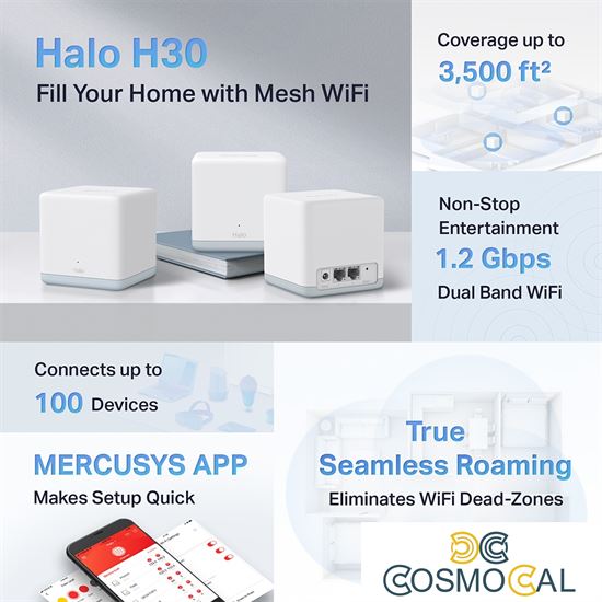 Sistema Mesh Wi-Fi AC1200 3 pack Mercusys