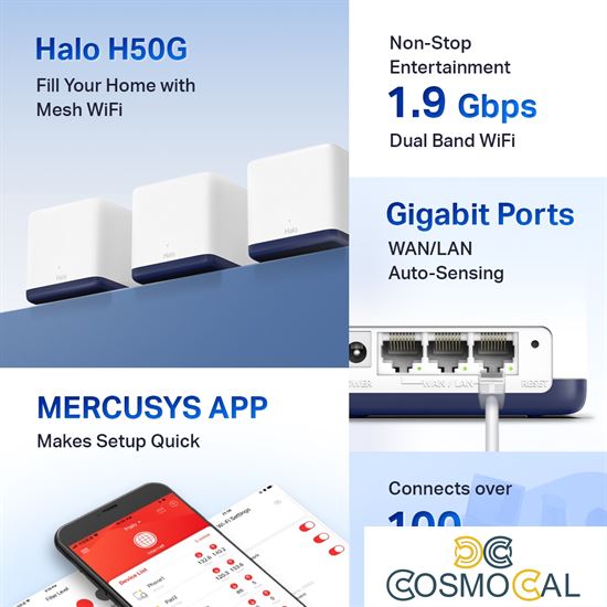 AC1900 Gigabit Mesh WiFi Router - 3 PACK - MERCUSYS