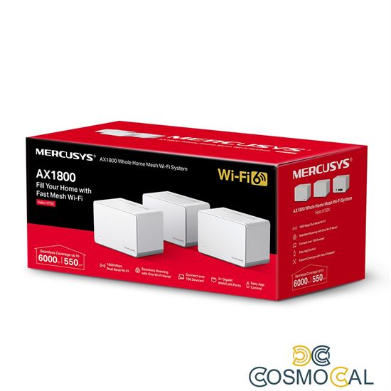 Mercusys Sistema Mesh Wi-Fi 6 AX1800 3 Pack - Halo H70X(3-pack)