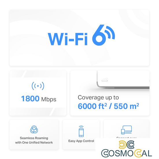 Mercusys Sistema Mesh Wi-Fi 6 AX1800 3 Pack - Halo H70X(3-pack)