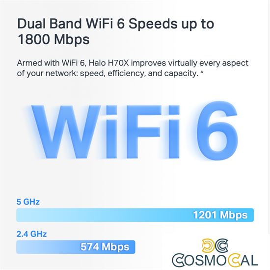 Mercusys Sistema Mesh Wi-Fi 6 AX1800 3 Pack - Halo H70X(3-pack)
