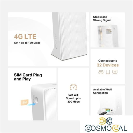 Mercusys Router 4G LTE Wi-Fi N300 fino a 300Mbps - MB110-4G