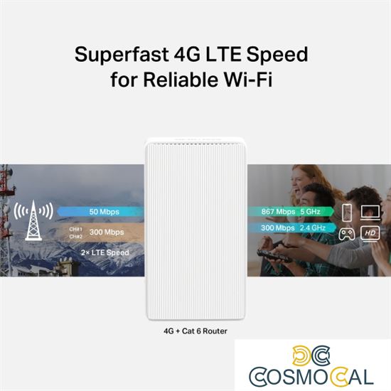 Mercusys Router 4G+ Cat6 Wi-Fi Dual Band AC1200