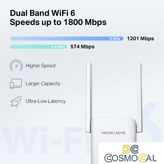 Mercusys Range Extender Wi-Fi 6 AX1800 1 Gig. port - ME70X