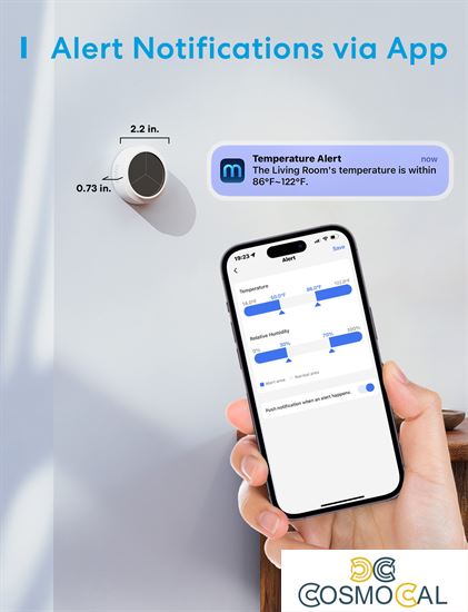 Meross KIT Sensore Temperatura&Umidità Smart  RF + Hub Wi-Fi - A