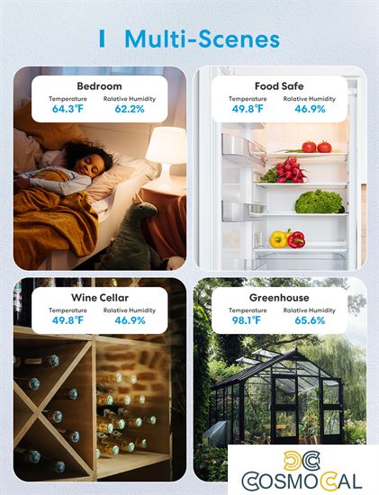 Meross KIT Sensore Temperatura&Umidità Smart  RF + Hub Wi-Fi - A