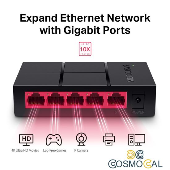 Switch Desktop 5-Porte 10/100/1000Mbps - Mercusys MS105G