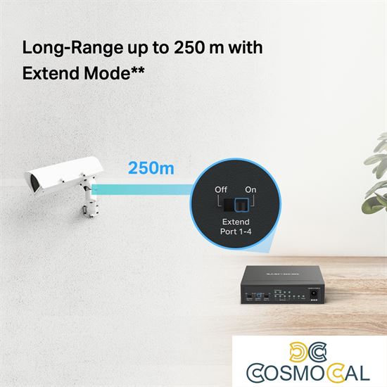 Switch Desktop 6 Porte 10/100Mbps con 4 Porte PoE+