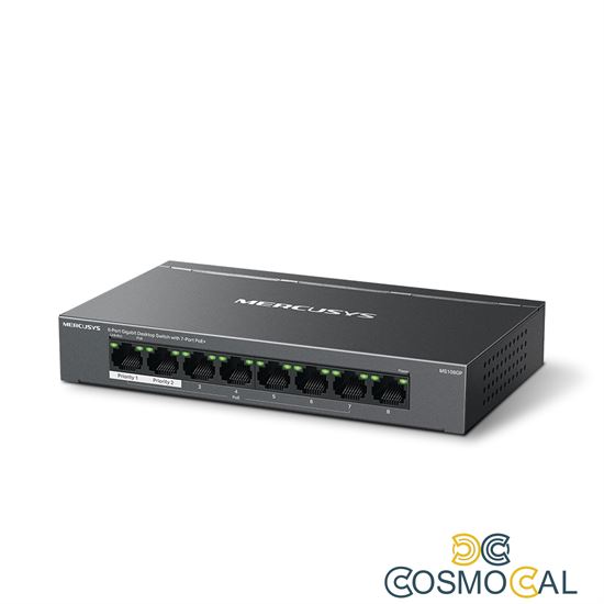 Switch 8 porte Gigabit con 7 porte PoE+ Mercusys MS108GP