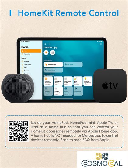 Meross KIT Sensore Porte&Finestre Smart RF+ Hub Wi-Fi Apple Home