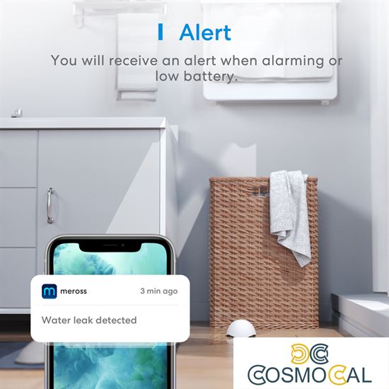 Meross KIT Sensore Allagamento Smart RF + Hub Wi-Fi Apple HomeKi