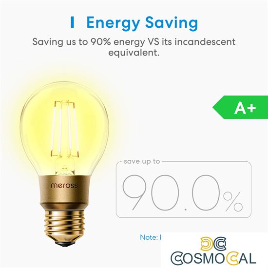 Meross Lampadina Smart Wi-Fi filamento caldo dimm Apple HomeKit