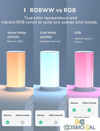 Meross Lampada da comodino a Led Wi-Fi RGBWW dimm Apple HomeKit