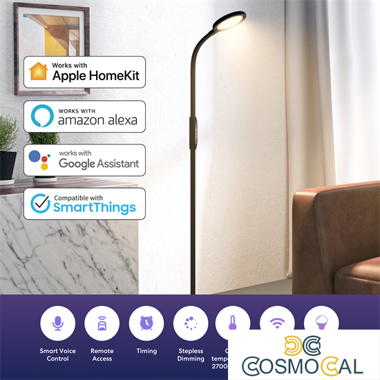Meross Lampada da pavimento 3in1 Wi-Fi CCT Bianco dinam. dimm Ap