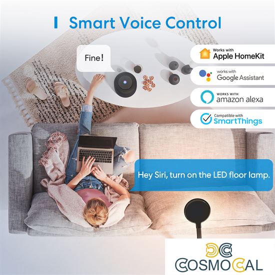 Meross Lampada da pavimento 3in1 Wi-Fi CCT Bianco dinam. dimm Ap