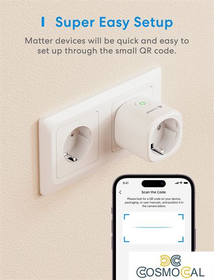 Meross Presa Schuko Smart Wi-Fi Schuko con controllo energia MAT