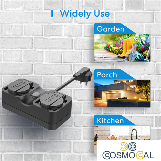 Meross Multipresa Wi-Fi OUTDOOR 2 uscite Schuko Apple HomeKit