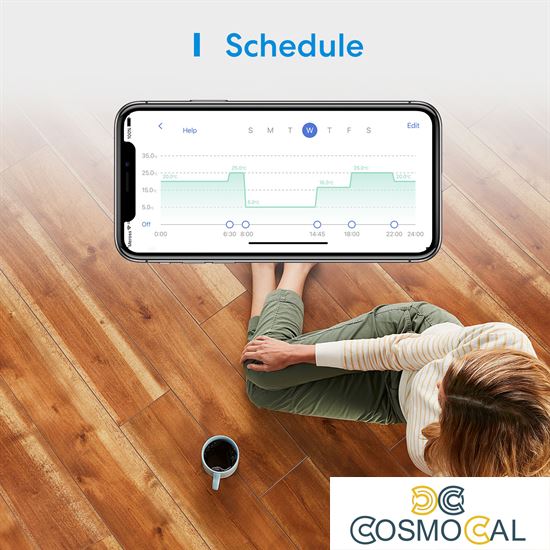 Meross Termostato da parete Smart Wi-Fi riscaldamento ad acqua A