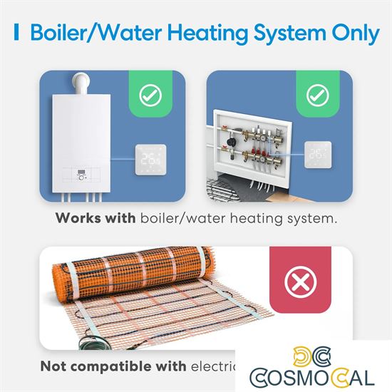 Meross Termostato da parete Smart Wi-Fi riscaldamento ad acqua A