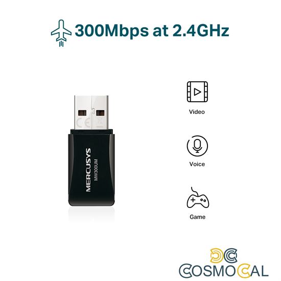 Mercusys Mini scheda Wireless N300 USB 2.4GHZ - MW300UM