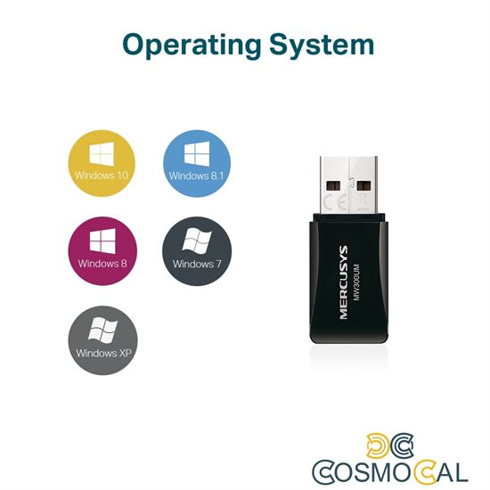Mercusys Mini scheda Wireless N300 USB 2.4GHZ - MW300UM