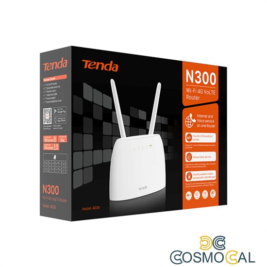Router 4G LTE Wi-Fi N300 alternativa ADSL VoLTE - Tenda 4G06