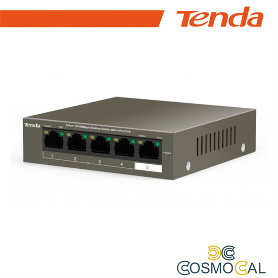 Tenda Switch Desktop 5 Porte 10/100 con 4 PoE 35W - TEF1105P-4-3