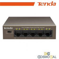 Tenda Switch Desktop 5 Porte 10/100 con 4 Porte PoE - TEF1105P-4