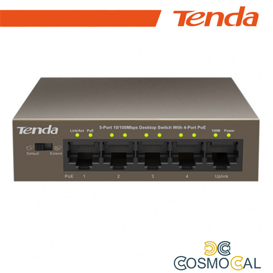 Tenda Switch Desktop 5 Porte 10/100 con 4 Porte PoE - TEF1105P-4