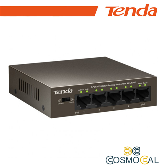 Tenda Switch Desktop 5 Porte 10/100 con 4 Porte PoE - TEF1105P-4