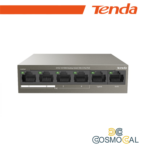 Tenda Switch 6 porte 10/100M desktop 4 porte PoE Tenda - TEF1106
