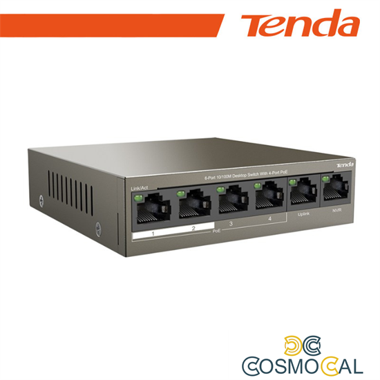 Tenda Switch 6 porte 10/100M desktop 4 porte PoE Tenda - TEF1106