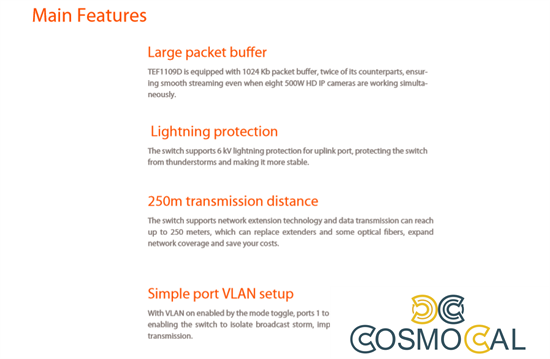Switch Desktop 9 porte 10/100 Ethernet Tenda TEF1109D