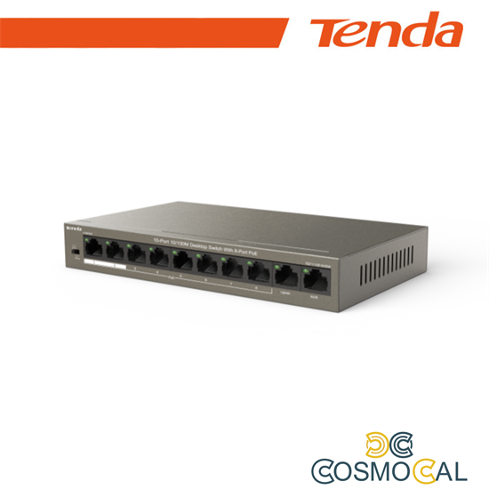Tenda Switch Unmanaged 10/100Mbit PoE Desktop 63W - TEF1110P-8-6