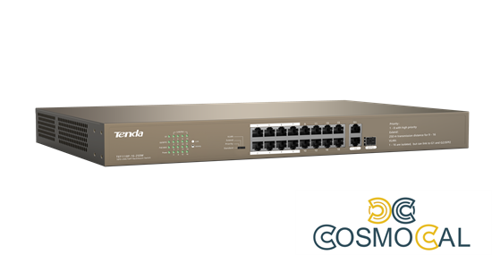 Switch Desktop 16 porte 10/100M PoE 250W + 2 GE