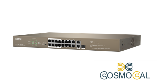Switch Desktop 16 porte 10/100M PoE 250W + 2 GE