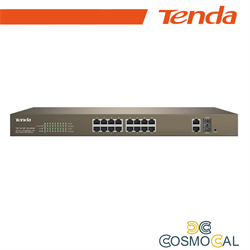 Tenda Switch PoE Web Smart 16 Porte 10/100+2Gb+2SFP - TEF1218P-1