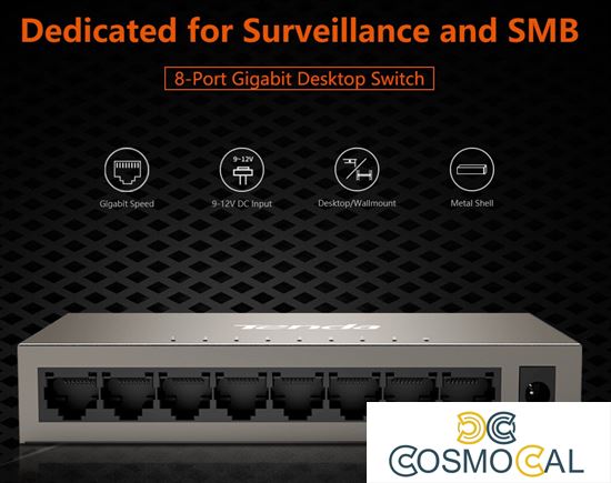 Switch compatto 8 porte Gigabit desktop Tenda TEG1008M