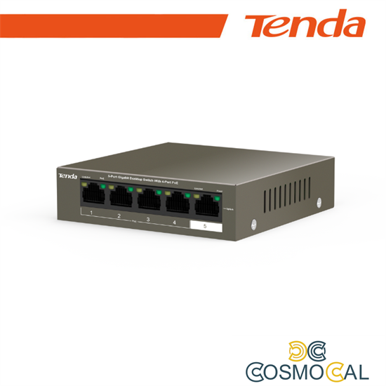 Tenda Switch Desktop 5 Porte 10/100/1000 con 4 Porte PoE - TEG11
